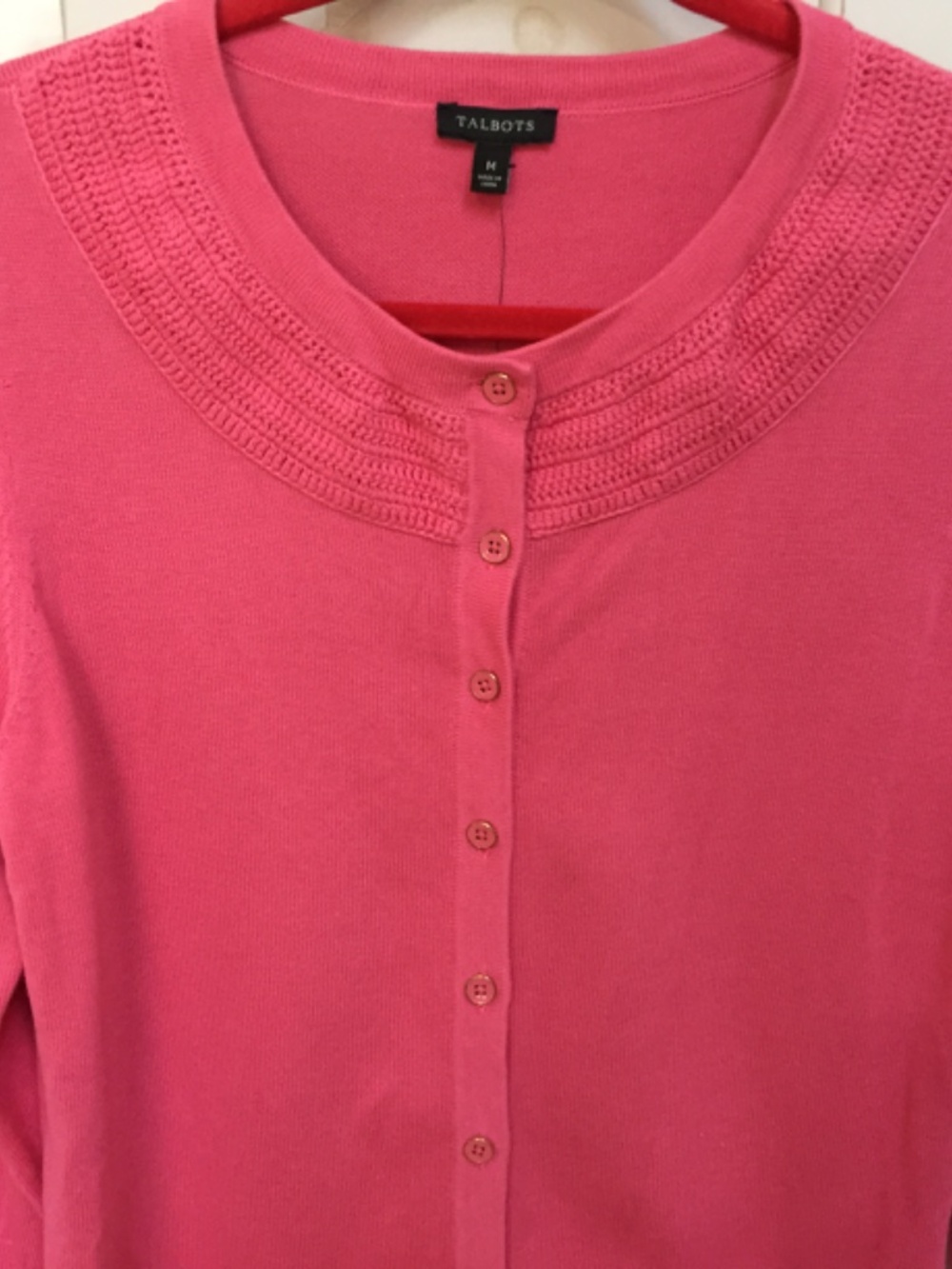 Talbots Pink Button-Up Knit Cardigan - Picture 4 of 15
